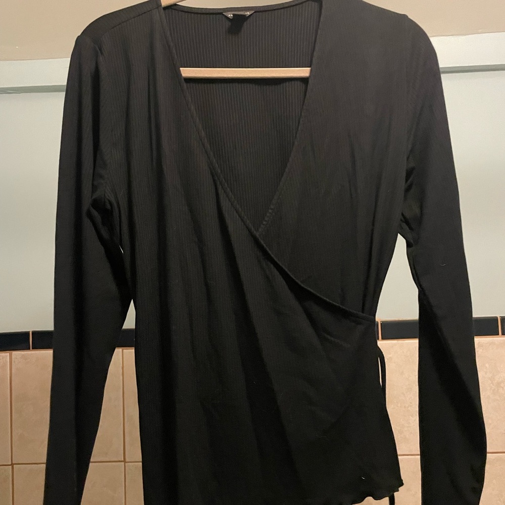 Ann Taylor black work blouse